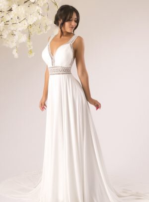 Vestido de noiva em musseline