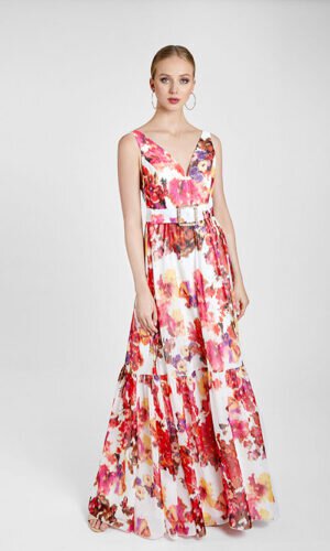 Vestido de Cerimónia Padrão Floral